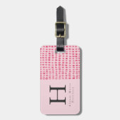 Monogram Chic Moderne, hellrosa Gepäckmarke Gepäckanhänger (Vorderseite vertikal)