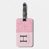 Monogram Chic Moderne, hellrosa Gepäckmarke Gepäckanhänger (Rückseite vertikal)