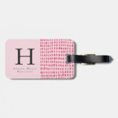 Monogram Chic Moderne, hellrosa Gepäckmarke Gepäckanhänger (Rückseite horizontal)