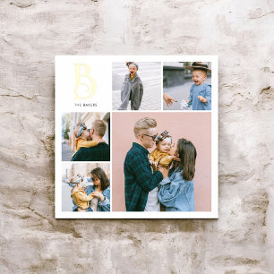 Monogram Chic Multi Foto Weiß Foliendrucke