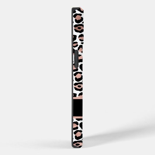 Monogram Chic Rose Gold und Black Leopard Print Case-Mate iPhone Hülle (Rückseite / Rechts)