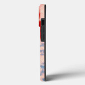 Monogram Chic Rose Gold und Burgund Floral Case-Mate iPhone Hülle (Rückseite / Links)