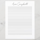 Monogram Chic Script Name Stationery Paper (Vorderseite)