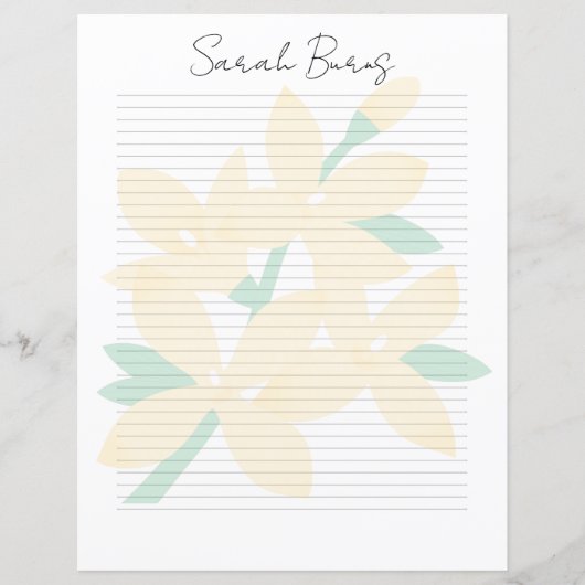 Monogram Chic Script Name Stationery Paper (Vorderseite)