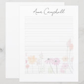 Monogram Chic Script Name Stationery Paper (Vorne/Hinten)