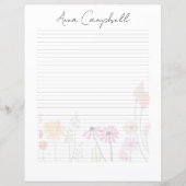 Monogram Chic Script Name Stationery Paper (Vorderseite)