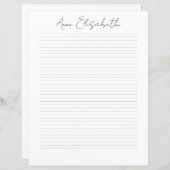 Monogram Chic Script Name Stationery Paper (Vorne/Hinten)