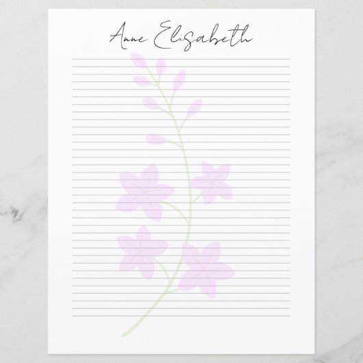 Monogram Chic Script Name Stationery Paper (Vorderseite)