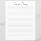 Monogram Chic Script Name Stationery Paper (Vorderseite)
