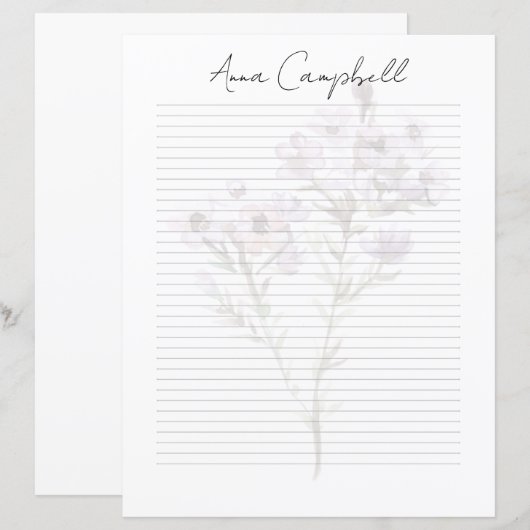 Monogram Chic Script Name Stationery Paper (Vorne/Hinten)