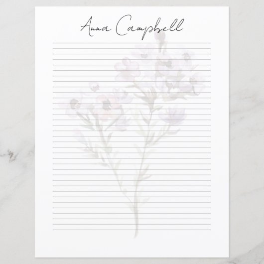 Monogram Chic Script Name Stationery Paper (Vorderseite)