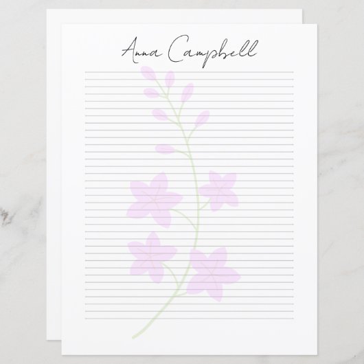 Monogram Chic Script Name Stationery Paper (Vorne/Hinten)