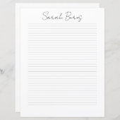 Monogram Chic Script Name Stationery Paper (Vorne/Hinten)