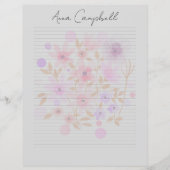 Monogram Chic Script Name Stationery Paper (Vorderseite)