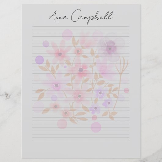 Monogram Chic Script Name Stationery Paper (Vorderseite)