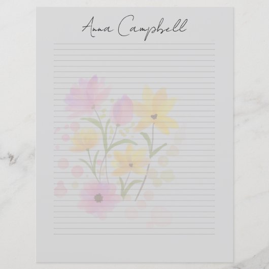 Monogram Chic Script Name Stationery Paper (Vorderseite)