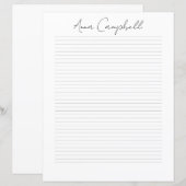 Monogram Chic Script Name Stationery Paper (Vorne/Hinten)