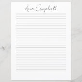 Monogram Chic Script Name Stationery Paper (Vorderseite)