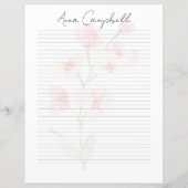 Monogram Chic Script Name Stationery Paper (Vorderseite)