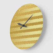 Monogram Chic Striping Gold Glitzer Große Wanduhr (Winkel)