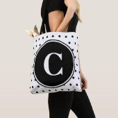Monogram Chic White Black Polka Dots Tasche (Von Nahem)