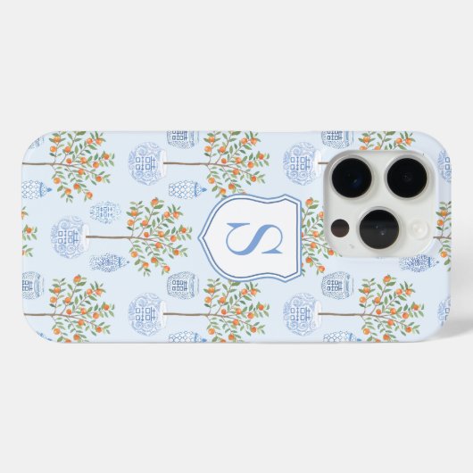 Monogram Chinesische Kartoffelzitrus Orange Tree Case-Mate iPhone Hülle (Rückseite (Horizontal))