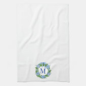 Monogram Chinoiserie Wreath Geschirrtuch (Vertikal)