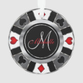 Monogram Chip des Casino Pokers - Silver Ornament (Rückseite)
