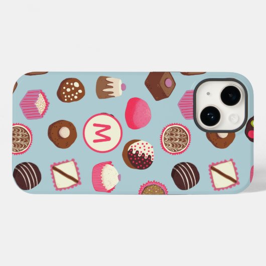 Monogram Chocolate Candy Case-Mate iPhone Hülle (Rückseite (Horizontal))
