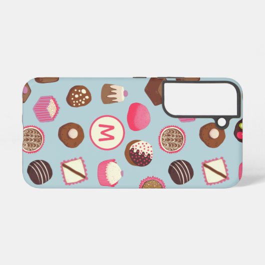 Monogram Chocolate Candy Confectionery Samsung Galaxy Hülle (Rückseite (Horizontal))
