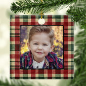 Monogram Christmas Elf Foto Tree Keramikornament