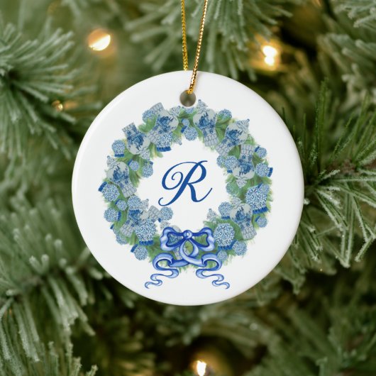 Monogram Christmas Ginger Jar Jars Chinoiserie Keramik Ornament (Baum)