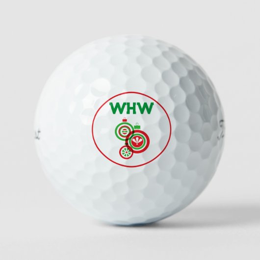 Monogram Christmas Golf Ball (Vorderseite)