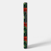 Monogram Christmas Green Art Noveau Case-Mate iPhone Hülle (Rückseite / Links)