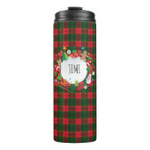 Monogram Christmas Happy New Year Scotland Pattern Thermosbecher (Vorderseite)