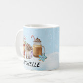 Monogram Christmas Hot Cocoa Chocolate Name Kaffeetasse (Vorderseite Links)