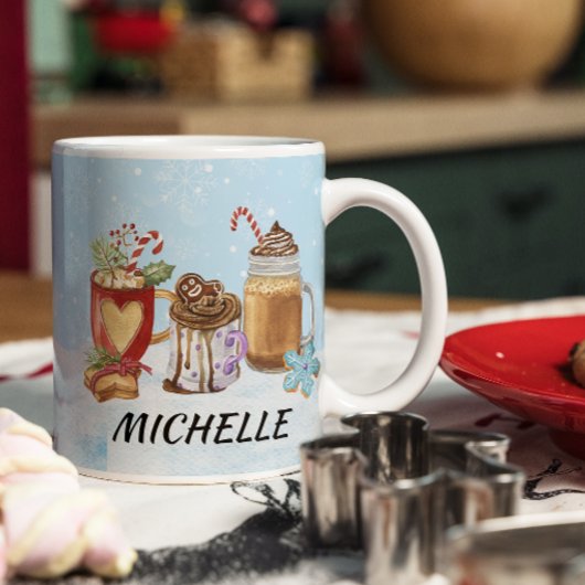 Monogram Christmas Hot Cocoa Chocolate Name Kaffeetasse