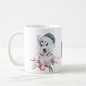 Monogram Christmas Husky Dog Kaffeetasse (Links)