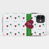 Monogram Christmas iPhone Case (Rückseite (Horizontal))
