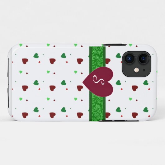Monogram Christmas iPhone Case (Rückseite (Horizontal))