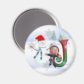 Monogram Christmas Magnet J (Vorderseite/Rückseite)