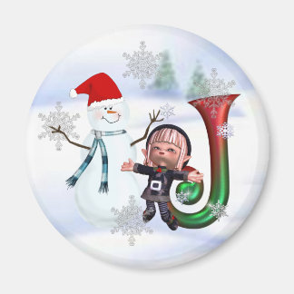 Monogram Christmas Magnet J
