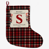 Monogram Christmas Nutcracker Großer Weihnachtsstrumpf (Vorderseite)