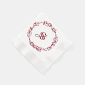 Monogram Christmas Red Serviette (Ecke)