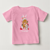 Monogram Christmas Santa Gingerbrot Letter A Girl Baby T-shirt (Vorderseite)