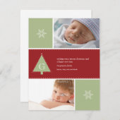 Monogram Christmas Tree Foto Feiertagskarte (Vorne/Hinten)
