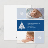 Monogram Christmas Tree Foto Feiertagskarte (Vorne/Hinten)