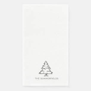 Monogram Christmas Tree Holiday Family Wiedersehen Serviette