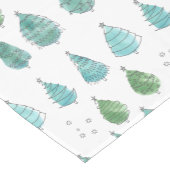 Monogram Christmas Trees Aquamarin Kurzer Tischläufer (Ecke)