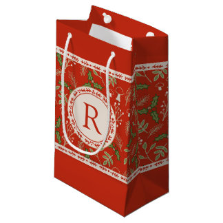 Monogram Christmas Woodlands Kleine Geschenktüte